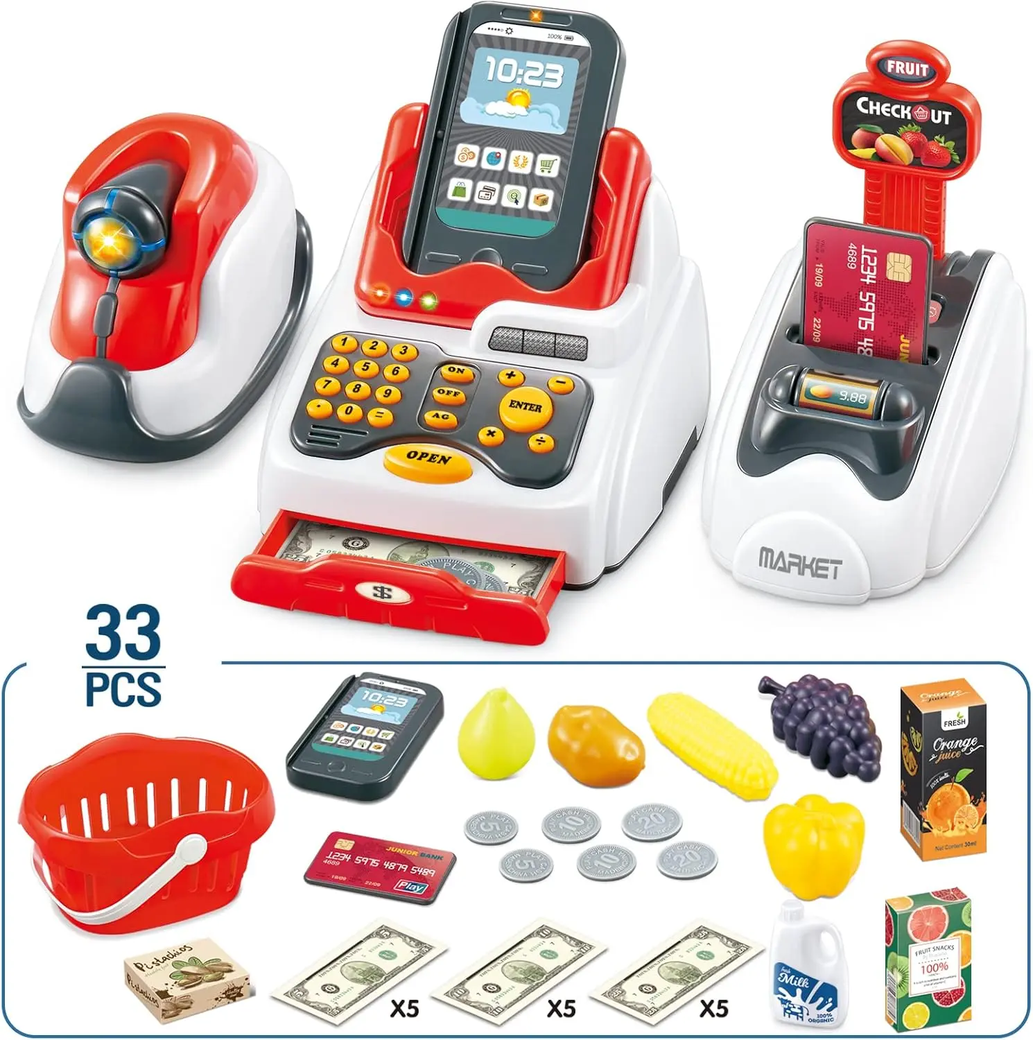 Cheap Pretend Play Cash Register Toy Set with Scanner Card Machine Manufacturers, Supplier
