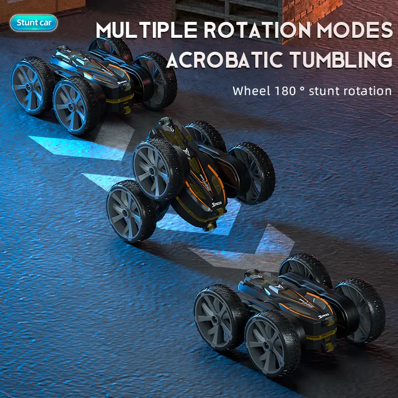 Cheap 2.4G Four Wheel 360 Degree Rotation Flip Light Function Kids Stunt Car Toy Manufacturers, Supplier