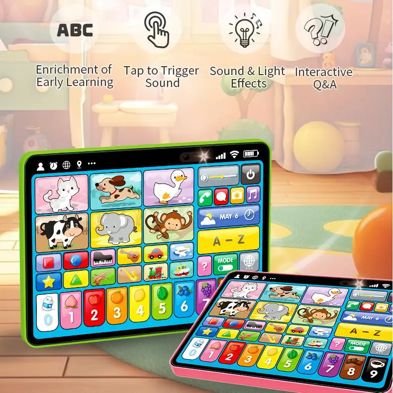 Cheap Children Early Learning English Tablet Toy with Touch and Voice Educational Machine Supplier, Factories