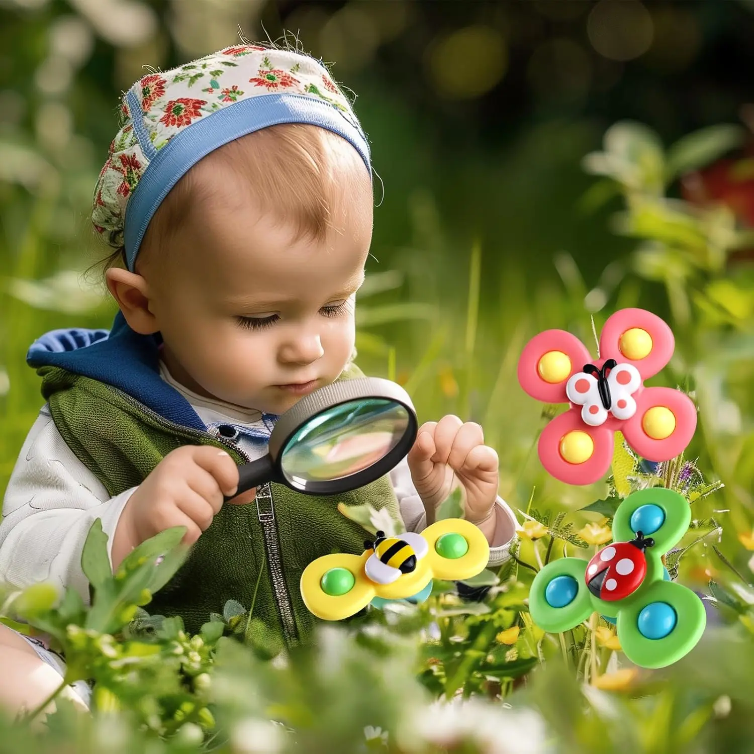 OEM 3PCS Sensory Suction Cup Rotating Toys Bee Spinner Bath Fidget Toy for 12-18 Month Kids Manufacturer, Supplier