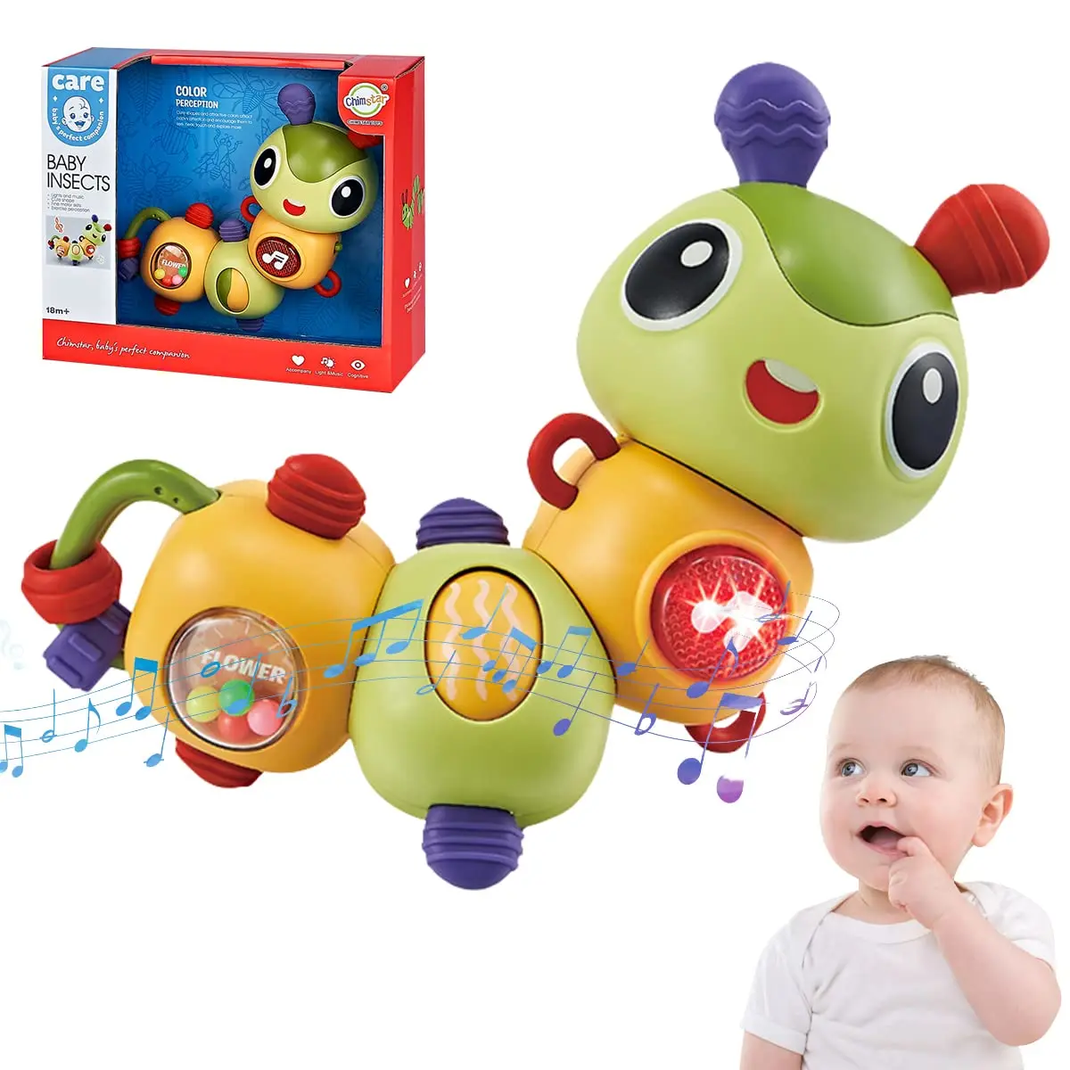 Cheap Cute Caterpillar Sound Light Musical Sensory Moving Toys Suppliers, Factories