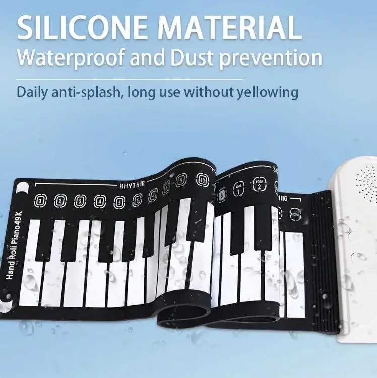 Cheap 49-Key Hand-Rolled Piano Electronic Soft Silicone Roll-Up Keyboard for Kids Manufacturers, Suppliers