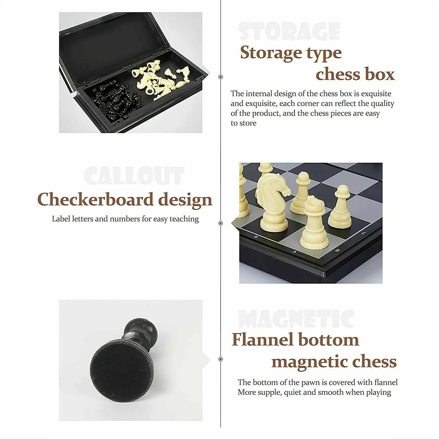 OEM Folding Magnetic Plastic Chessboard Portable International Chess Game for Kids Supplier, Factories