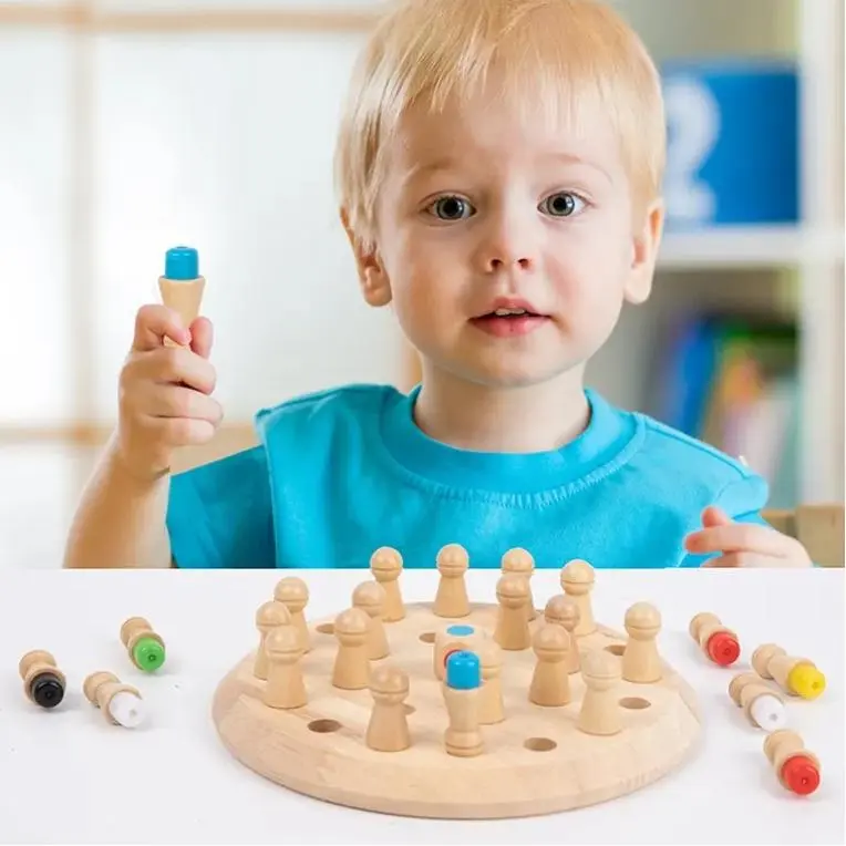 OEM Wooden Memory Chess Game Color Match Sticks Educational Toy Logical Thinking Training Puzzle for Kids Manufacturers, Suppliers