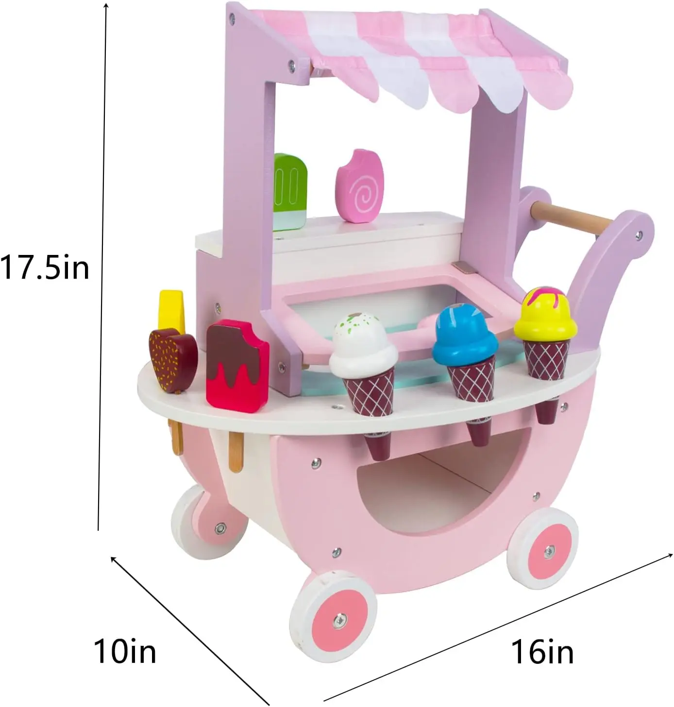 OEM Ice Cream Cart Toy Pretend Play Shopping Pushcart for Kids Girls Manufacturers, Supplier