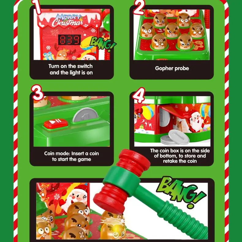 OEM Interactive Whack a Mole Game for Kids Two Player Educational Music Pounding Toy Christmas Gift Suppliers, Factories