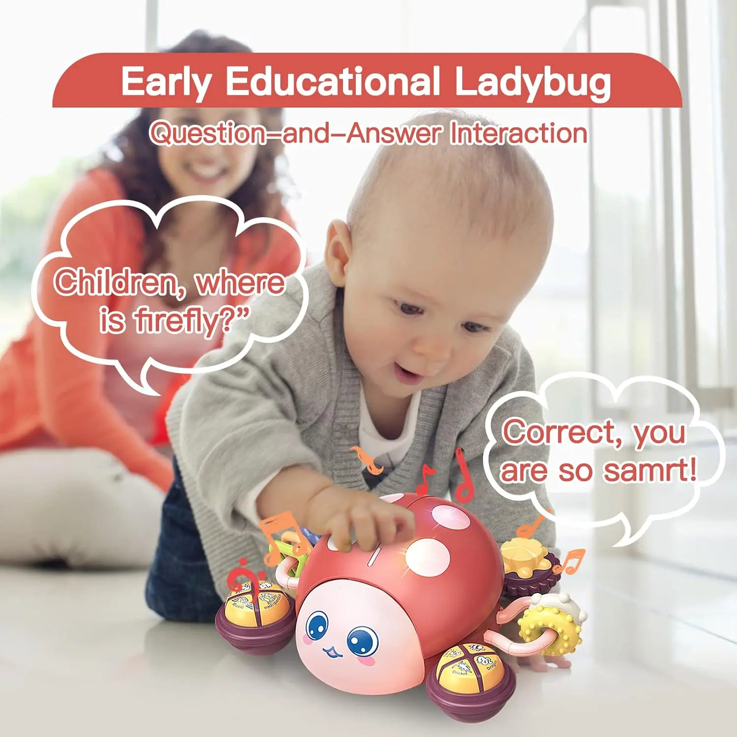 Cheap Baby Musical Toys Ladybug Crawling Infant Developmental Learning Toy Suppliers, Factory