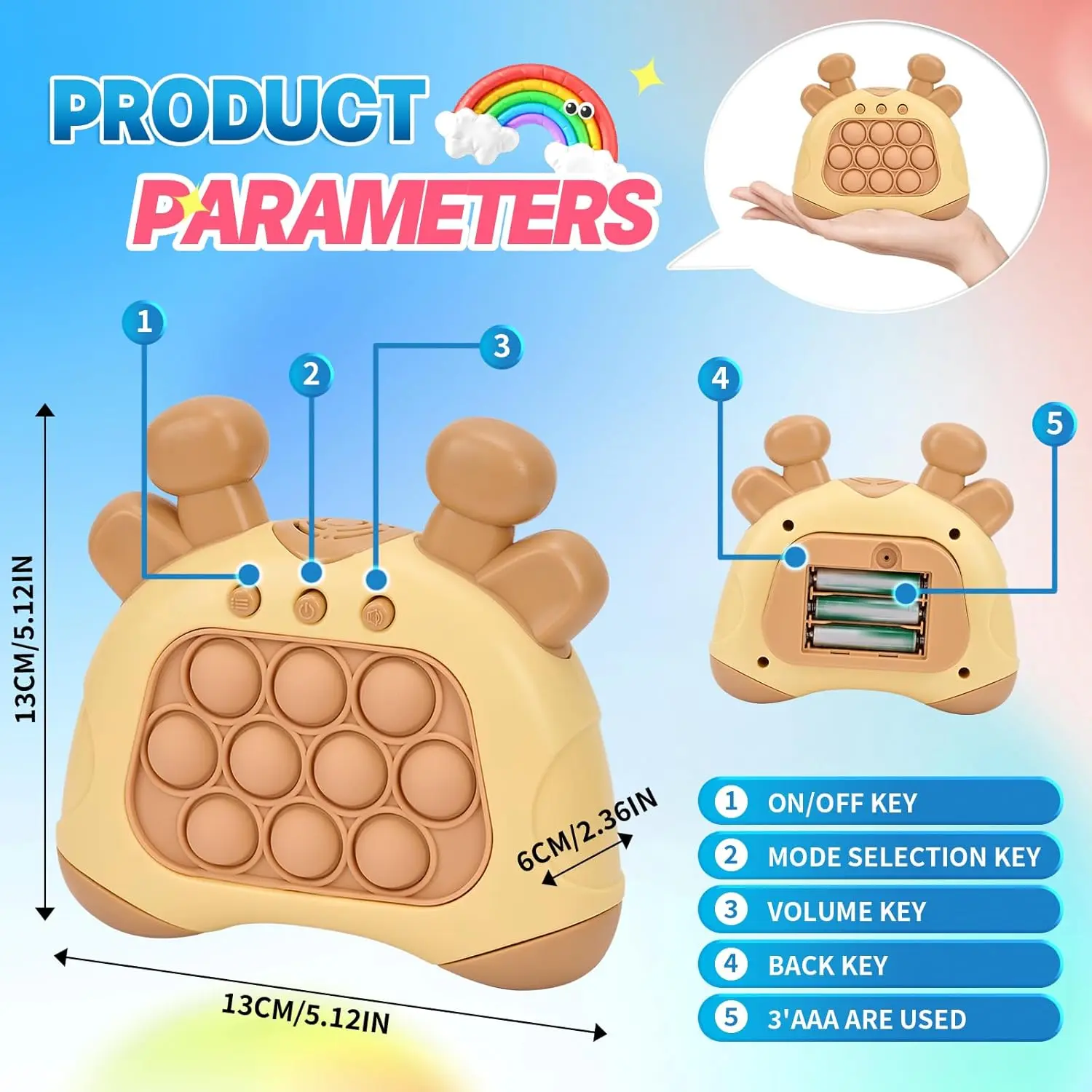 Cheap Quick Push Sensory Fidget Toy Light Up Pop Game Console Manufacturer, Suppliers