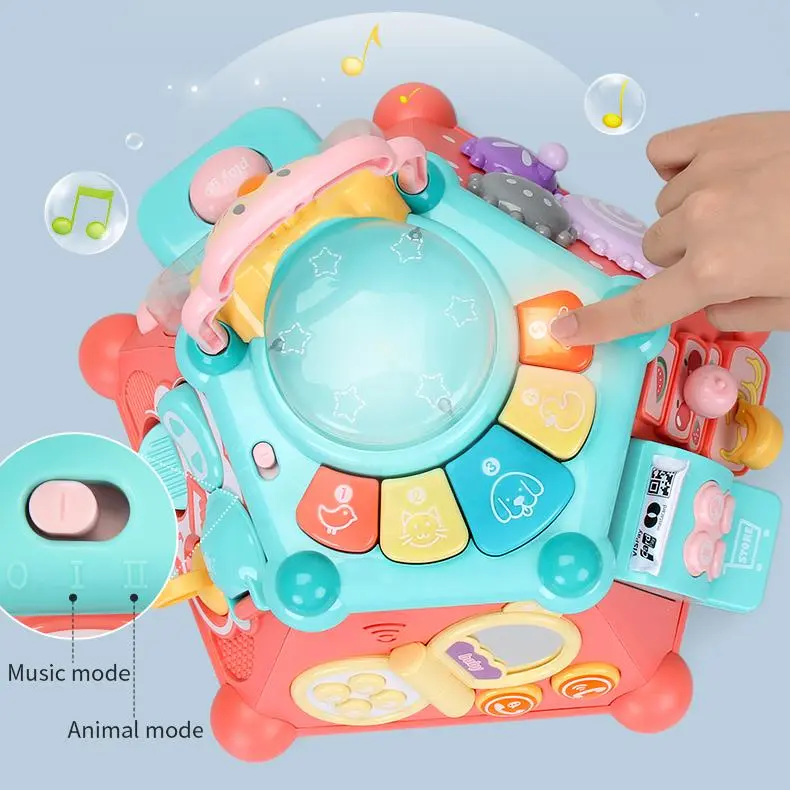 OEM Baby Early Learning Multi-function Puzzle Hexahedron Game Kids Educational Activity Cube Musical Toddlers Toys Manufacturer, Factory