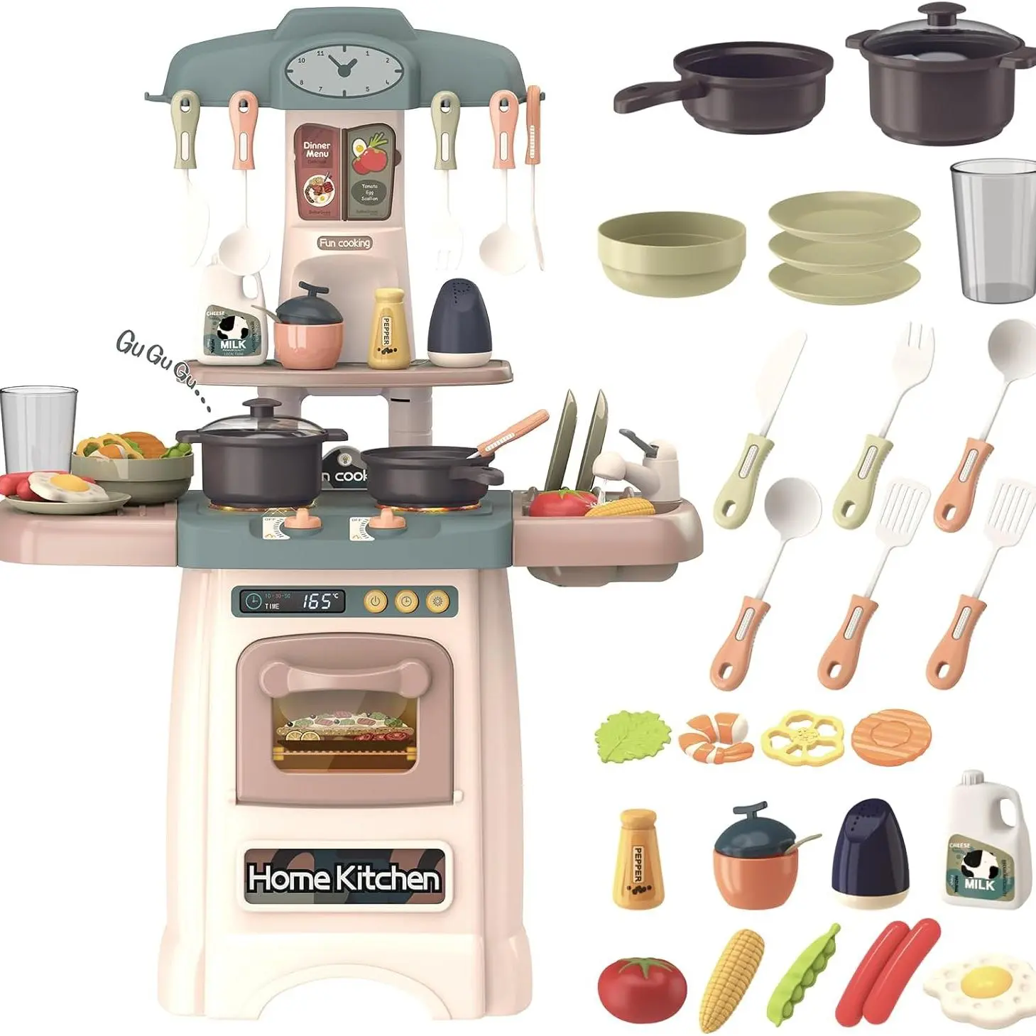 OEM Kids Kitchen Playset Toy Cooking Pretend Food Game Lights Sounds Supplier, Suppliers