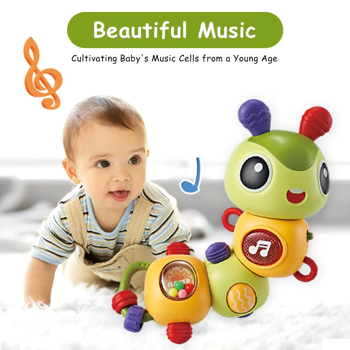 Cheap Cute Caterpillar Sound Light Musical Sensory Moving Toys Suppliers, Factories