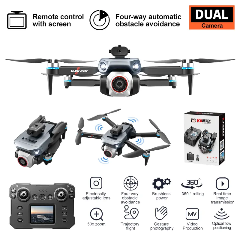Cheap K6 Max Drone 4K Camera Obstacle Avoidance WIFI FPV Manufacturers, Factories