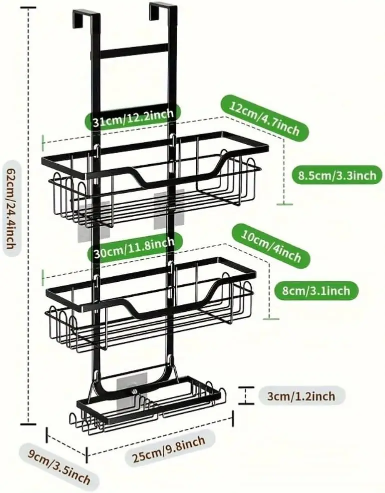 Cheap No-Drill Over-the-Door Bathroom Organizer Shelf – Wall-Mounted Hanging Storage Rack with Tiered Baskets for Shower, Toilet & Bathroom Manufacturer, Suppliers