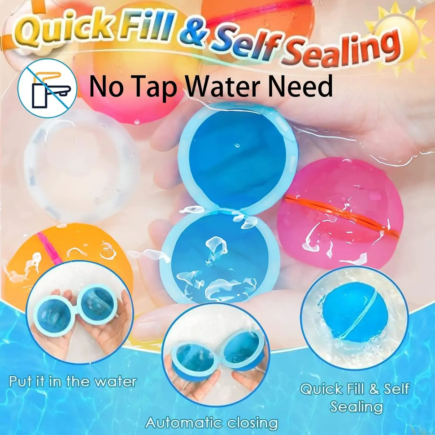 Cheap Reusable Water Balloons Summer Splash Outdoor Toys for Kids Suppliers, Factories