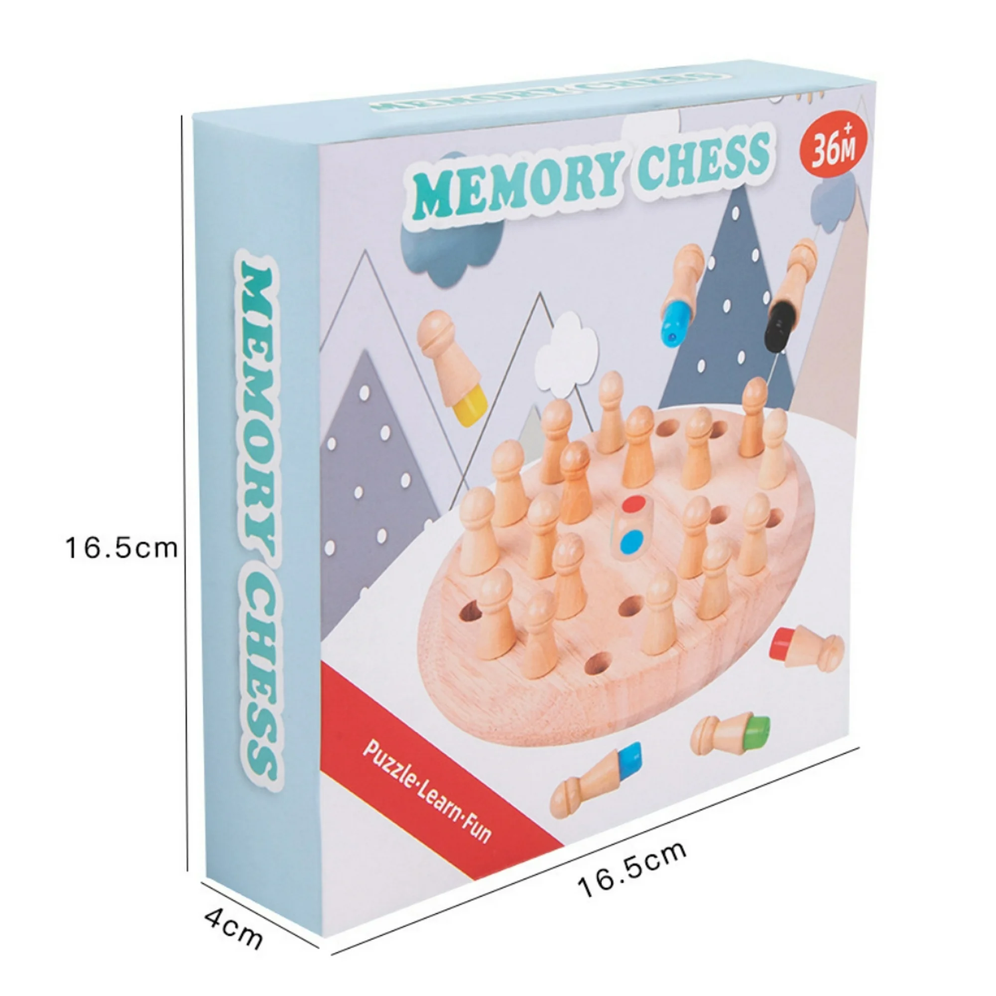 Wooden Memory Match Stick Chess Game Pack