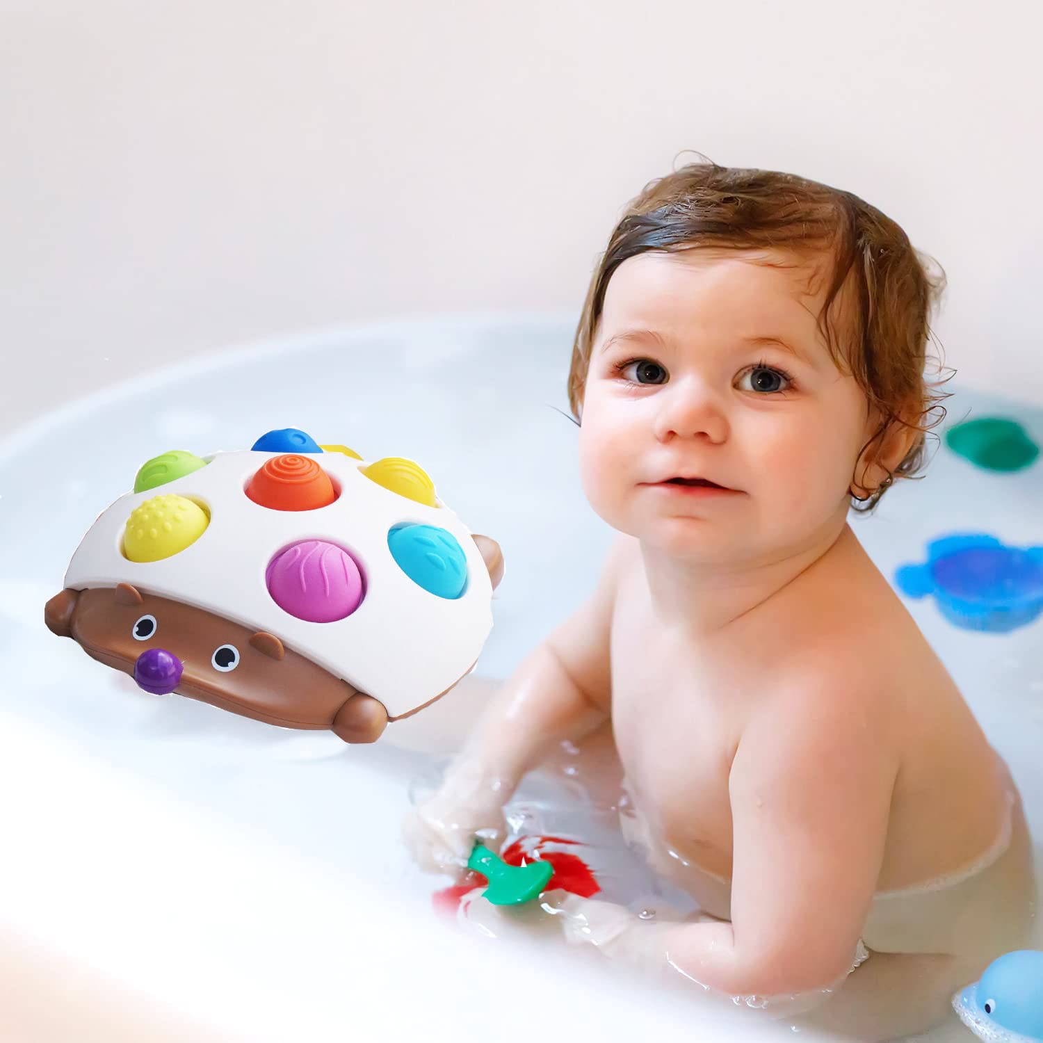 Fidget bubble ball teether toy making popping sound