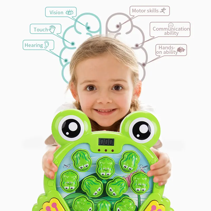 Cheap Frog Interactive Hammer Game Toy Whack a Frog Montessori Educational Fine Motor Skills Factory, Factories