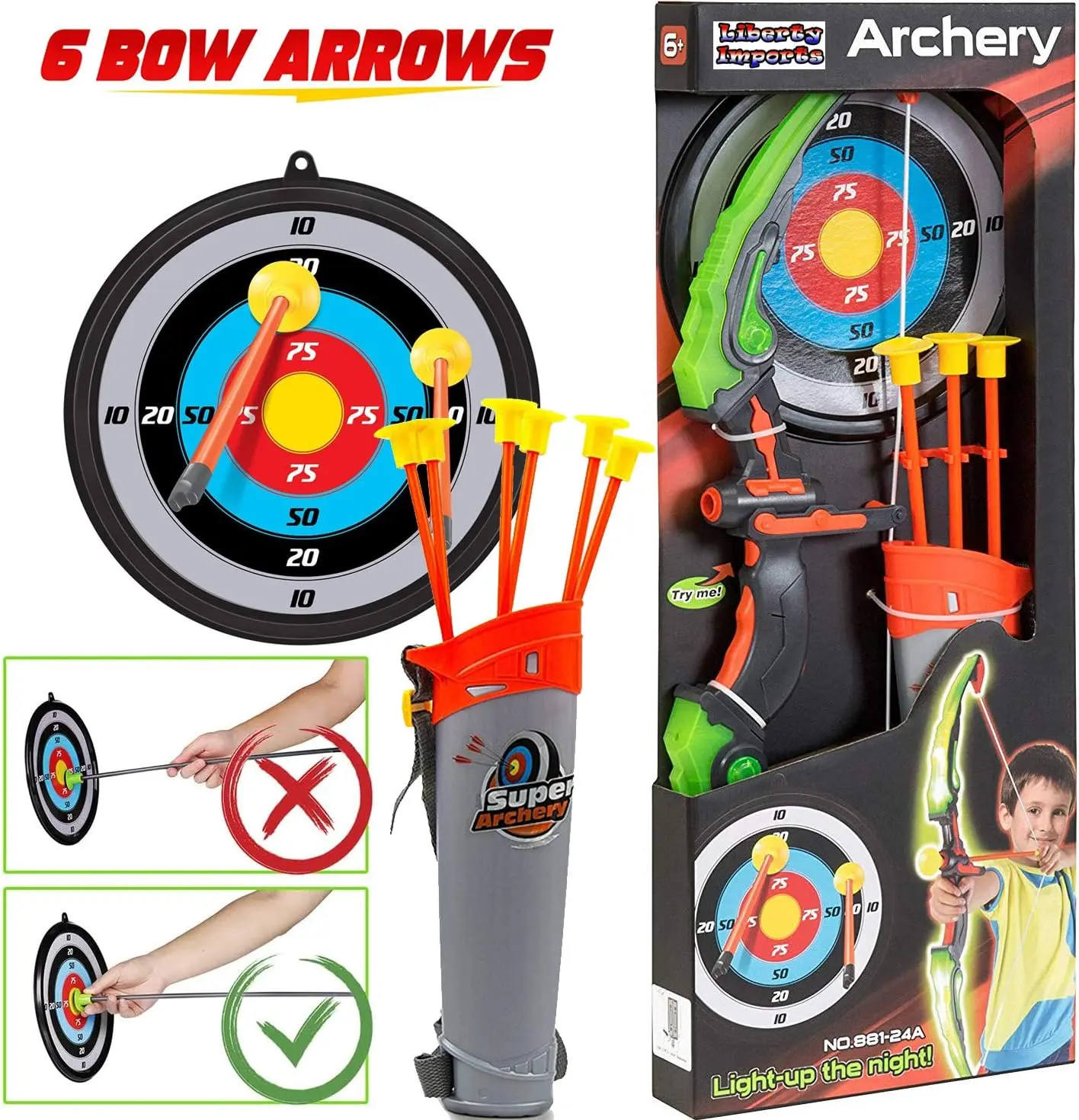 Cheap Bow and Arrow Toys Light Up Archery Set for Kids Outdoor Indoor Play Supplier, Factories