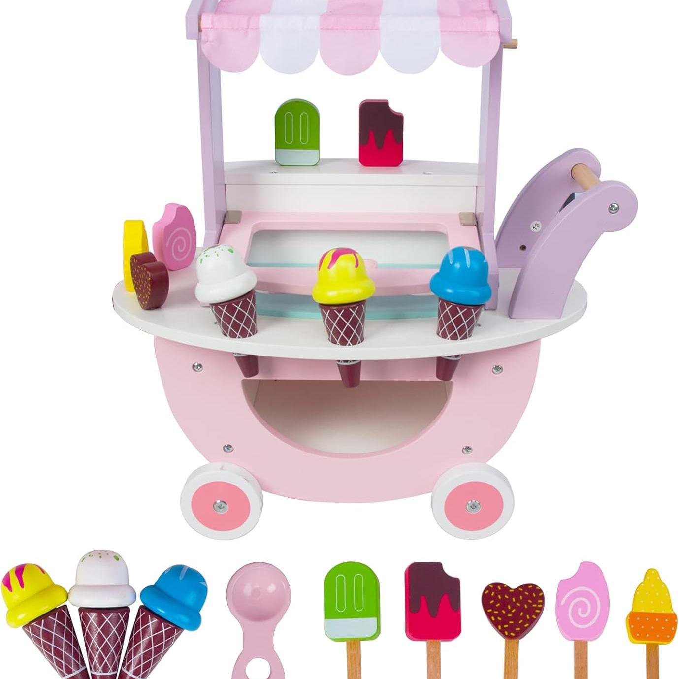 Imaginative Ice Cream Adventures - Wooden Cart Toy