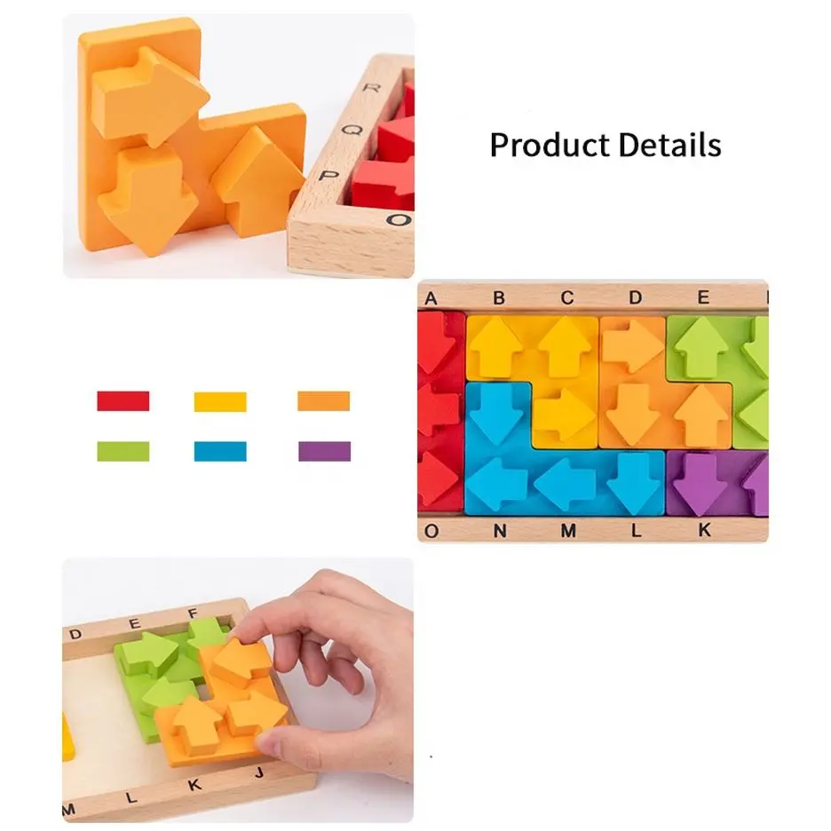 OEM Educational Creative Wooden Block Toy 3D Puzzle Jigsaw Game Manufacturers, Supplier