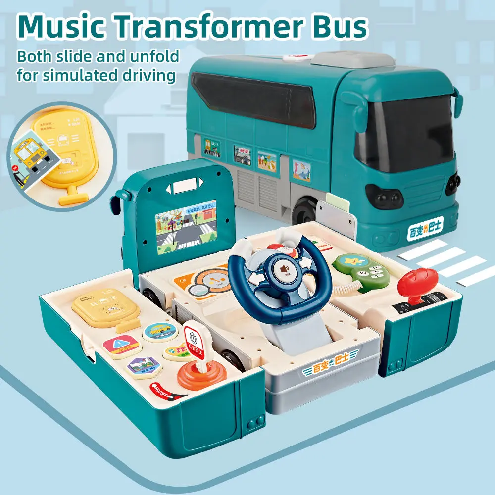 Cheap Plastic School Bus Music Toy Educational Boys Color Box Gift Suppliers, Factories