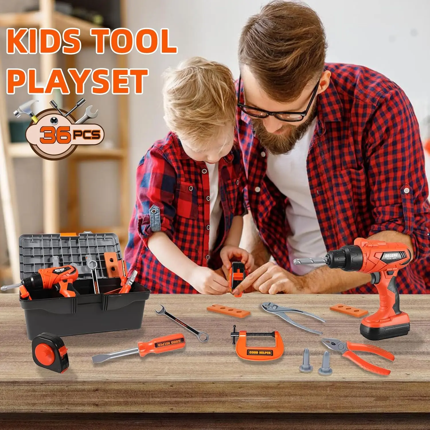 Cheap Kids Tool Set Construction Toys Pretend Play Electronic Drill Toolbox Supplier, Factories