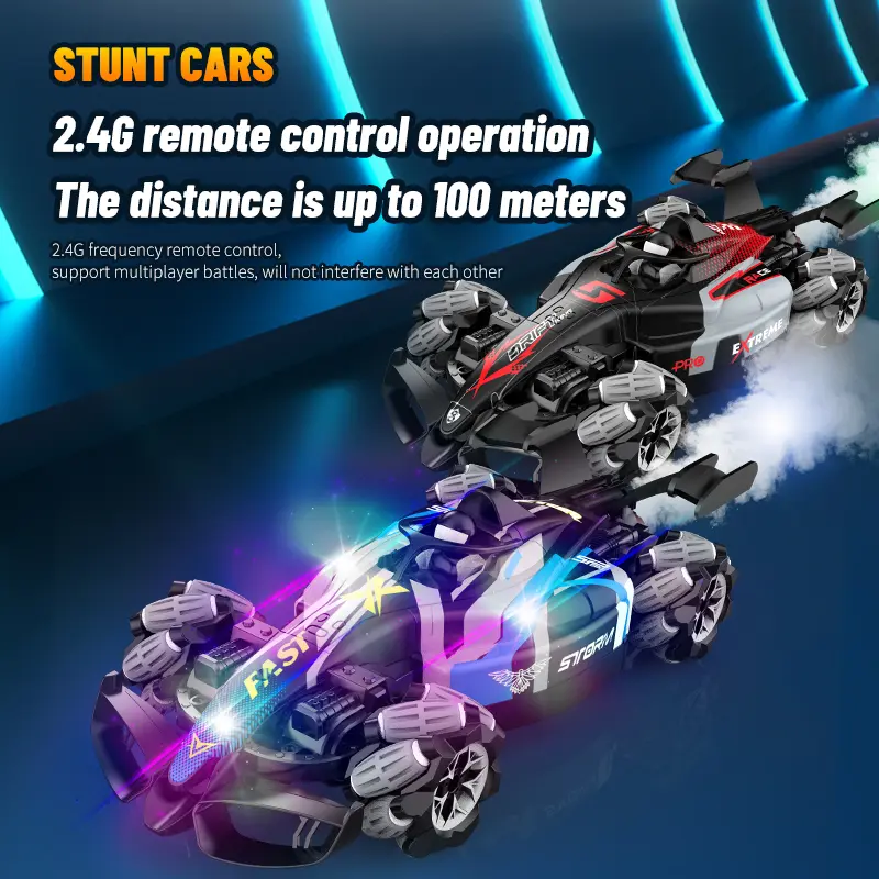 Cheap Dual 2.4G Remote Control Spray Light Stunt Drift Racing Car Suppliers, Factories