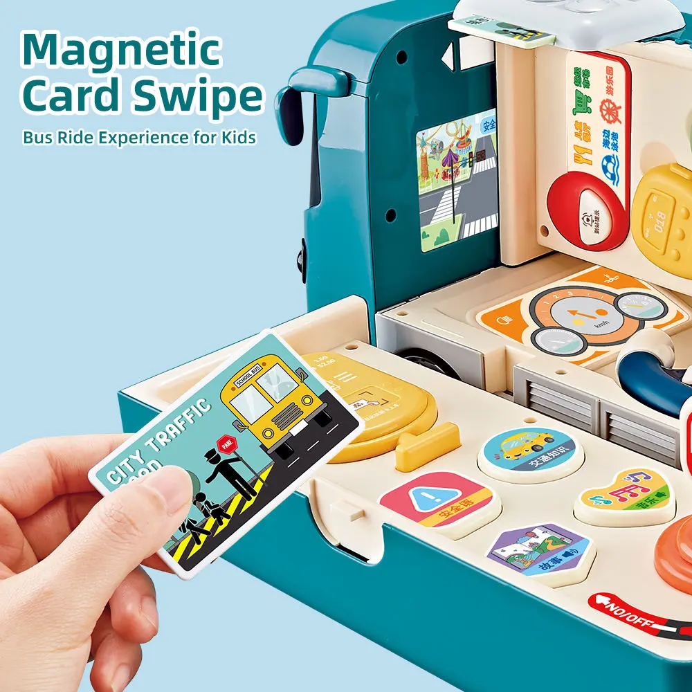 Cheap Plastic School Bus Music Toy Educational Boys Color Box Gift Suppliers, Factories