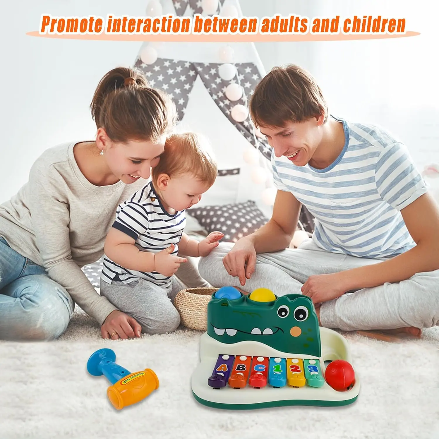 OEM Cartoon Crocodile Musical Hammer Toy Baby Xylophone Educational Set Suppliers, Factories