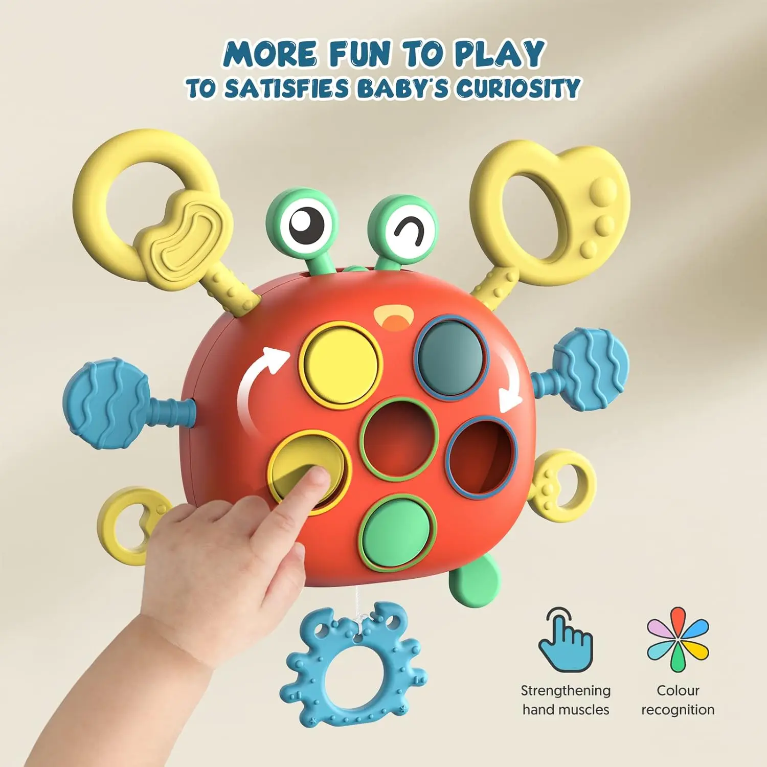 Cheap Montessori Sensory Toy Crab Pull String Baby Learning Activity Manufacturers, Supplier