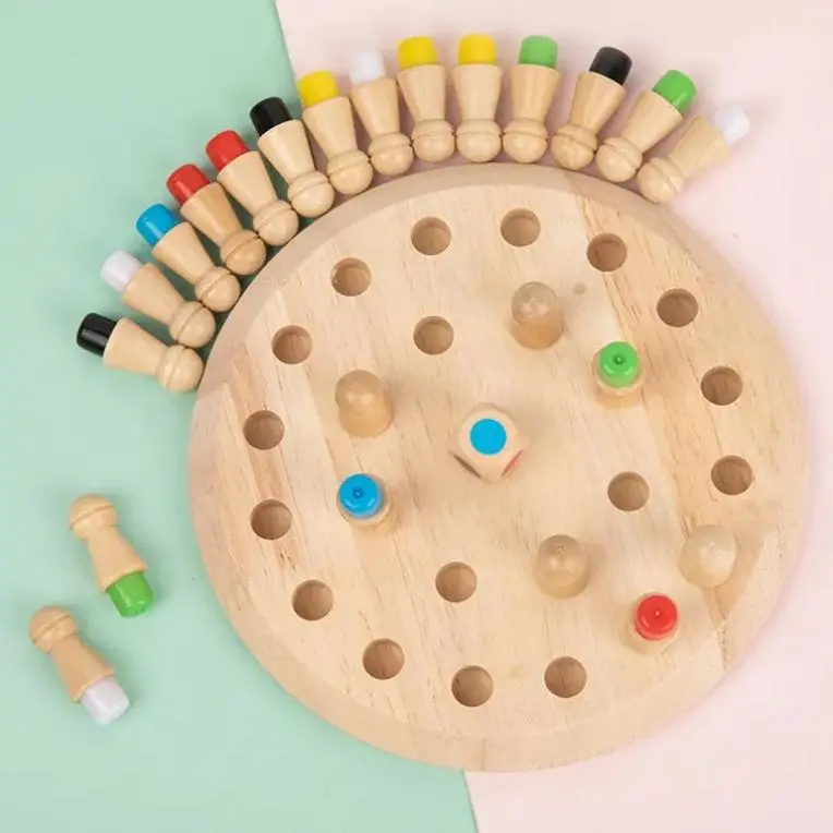 OEM Wooden Memory Chess Game Color Match Sticks Educational Toy Logical Thinking Training Puzzle for Kids Manufacturers, Suppliers