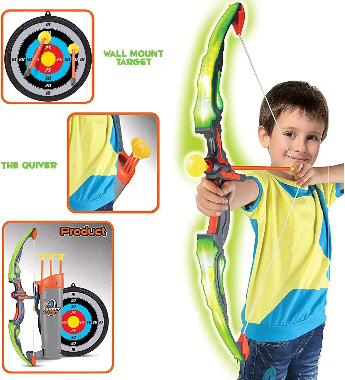 Cheap Bow and Arrow Toys Light Up Archery Set for Kids Outdoor Indoor Play Supplier, Factories