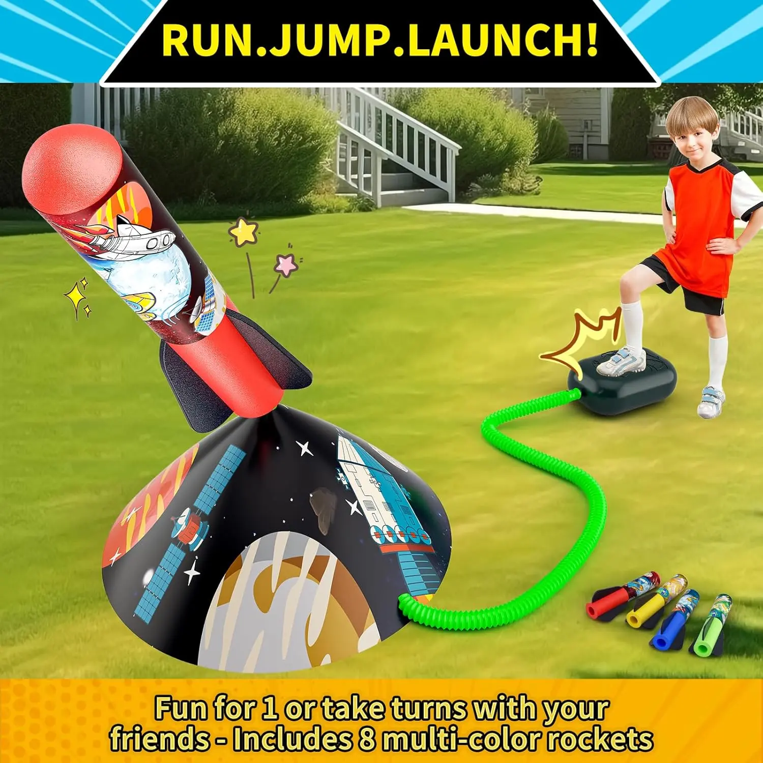 Cheap Rocket Launcher Toy for Kids Shoots 100ft with 8 Foam Rockets and Adjustable Launch Stand Supplier, Factory