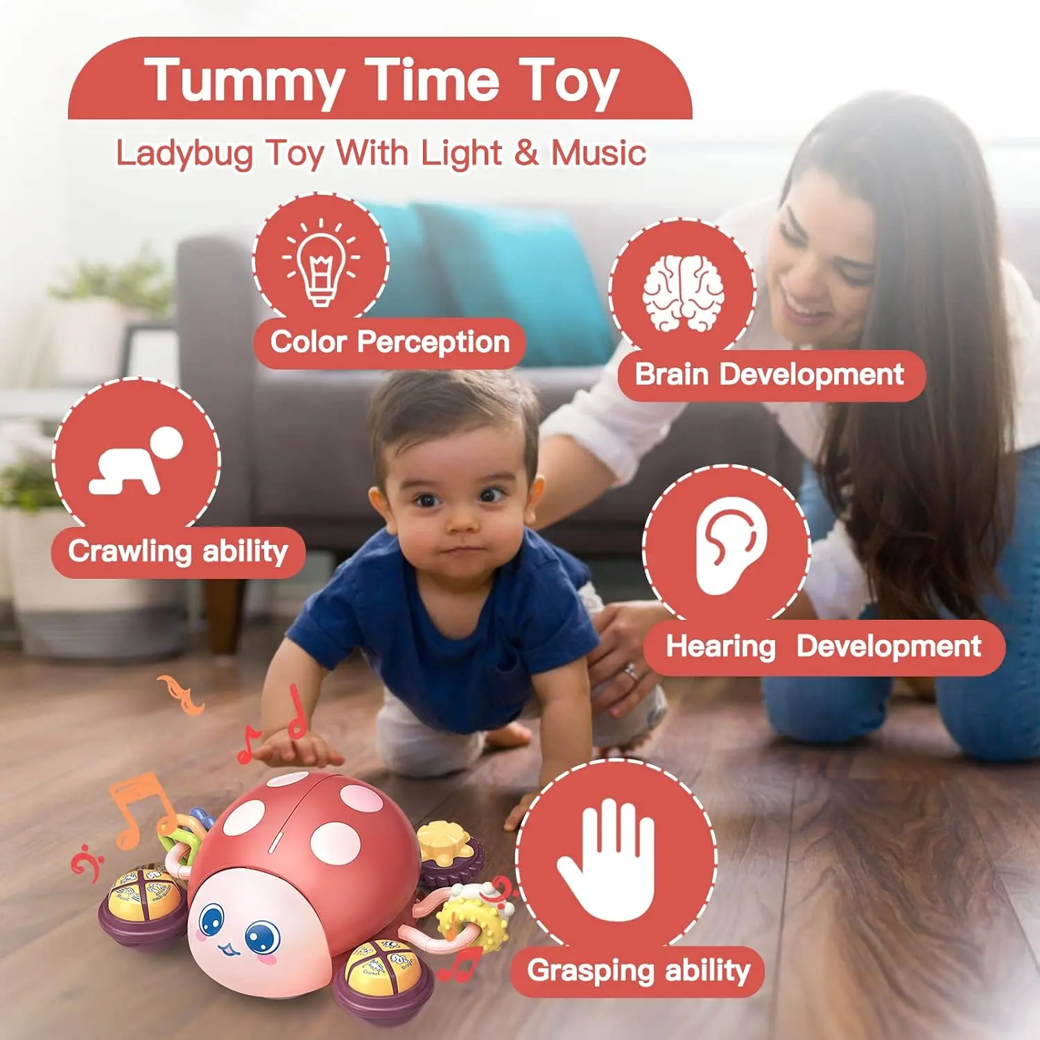 Cheap Baby Musical Toys Ladybug Crawling Infant Developmental Learning Toy Suppliers, Factory
