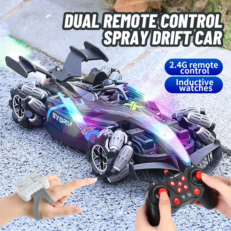 Cheap Dual 2.4G Remote Control Spray Light Stunt Drift Racing Car Suppliers, Factories