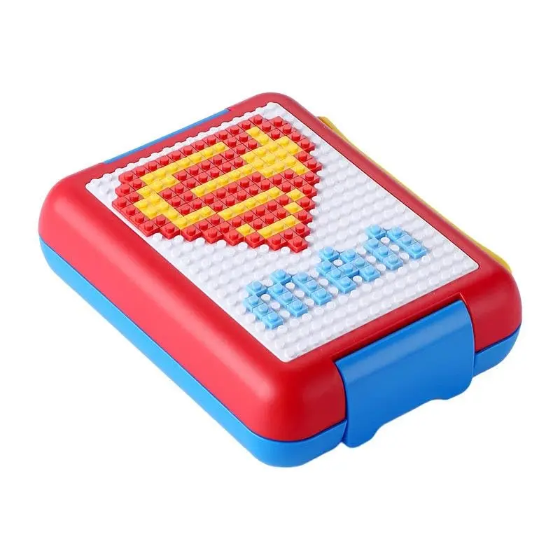 Cheap Portable DIY Building Block Lunch Box Pixel Pattern Leak Proof Bento Box for Children Students(Red Blue) Manufacturers, Suppliers