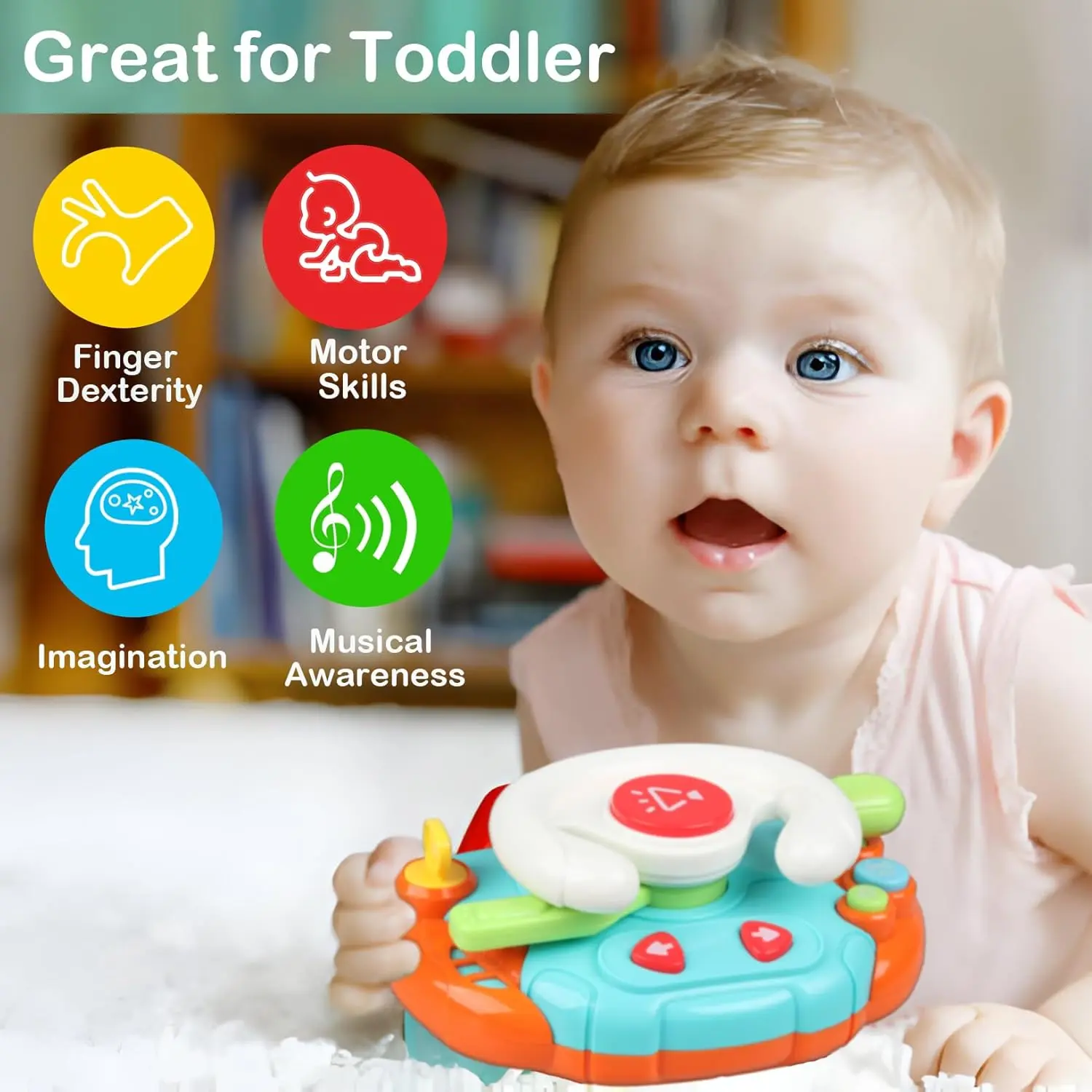 OEM Montessori Steering Wheel Baby Musical Sensory Toy Lights Sound Learning Infant Educational Play Manufacturer, Factories