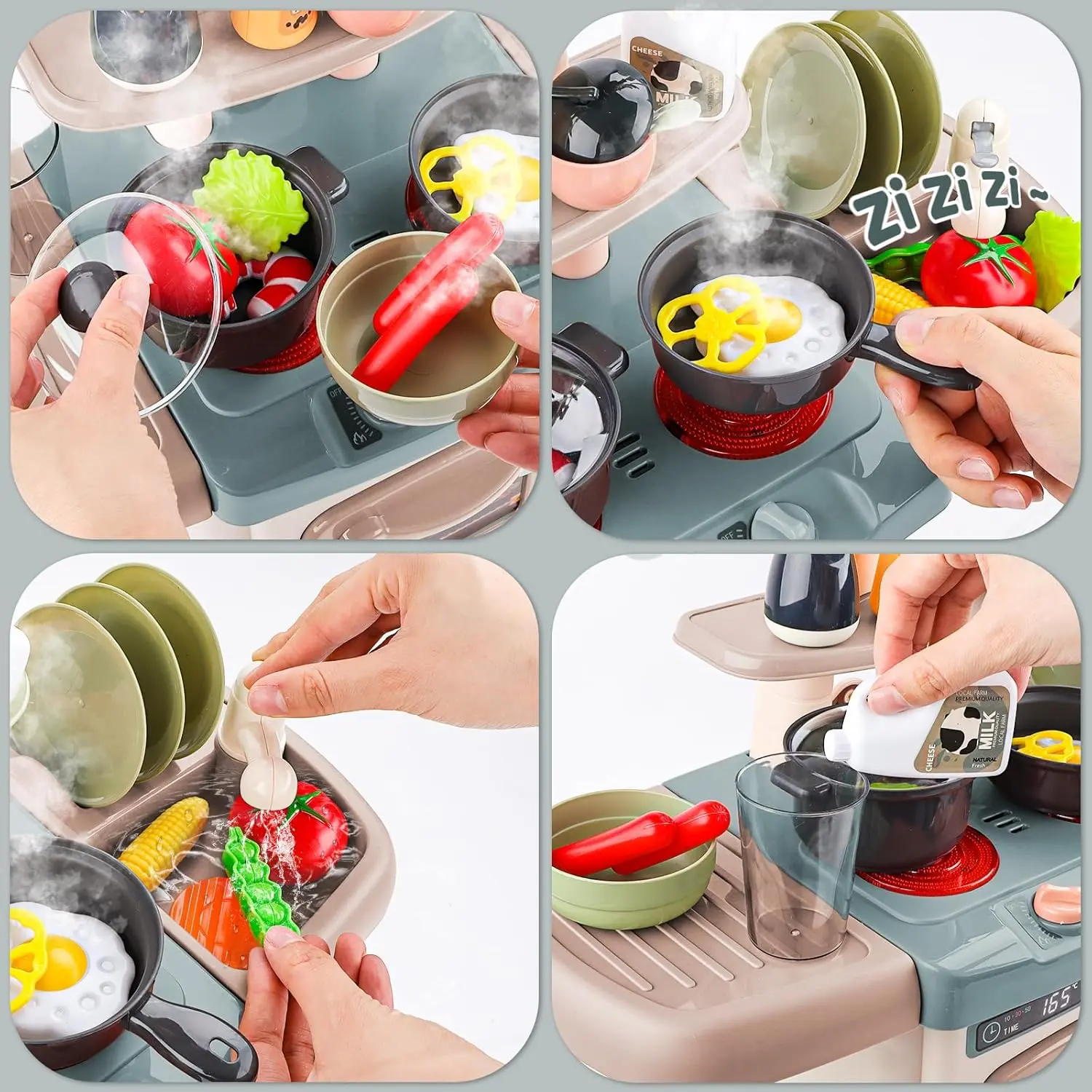 OEM Kids Kitchen Playset Toy Cooking Pretend Food Game Lights Sounds Supplier, Suppliers