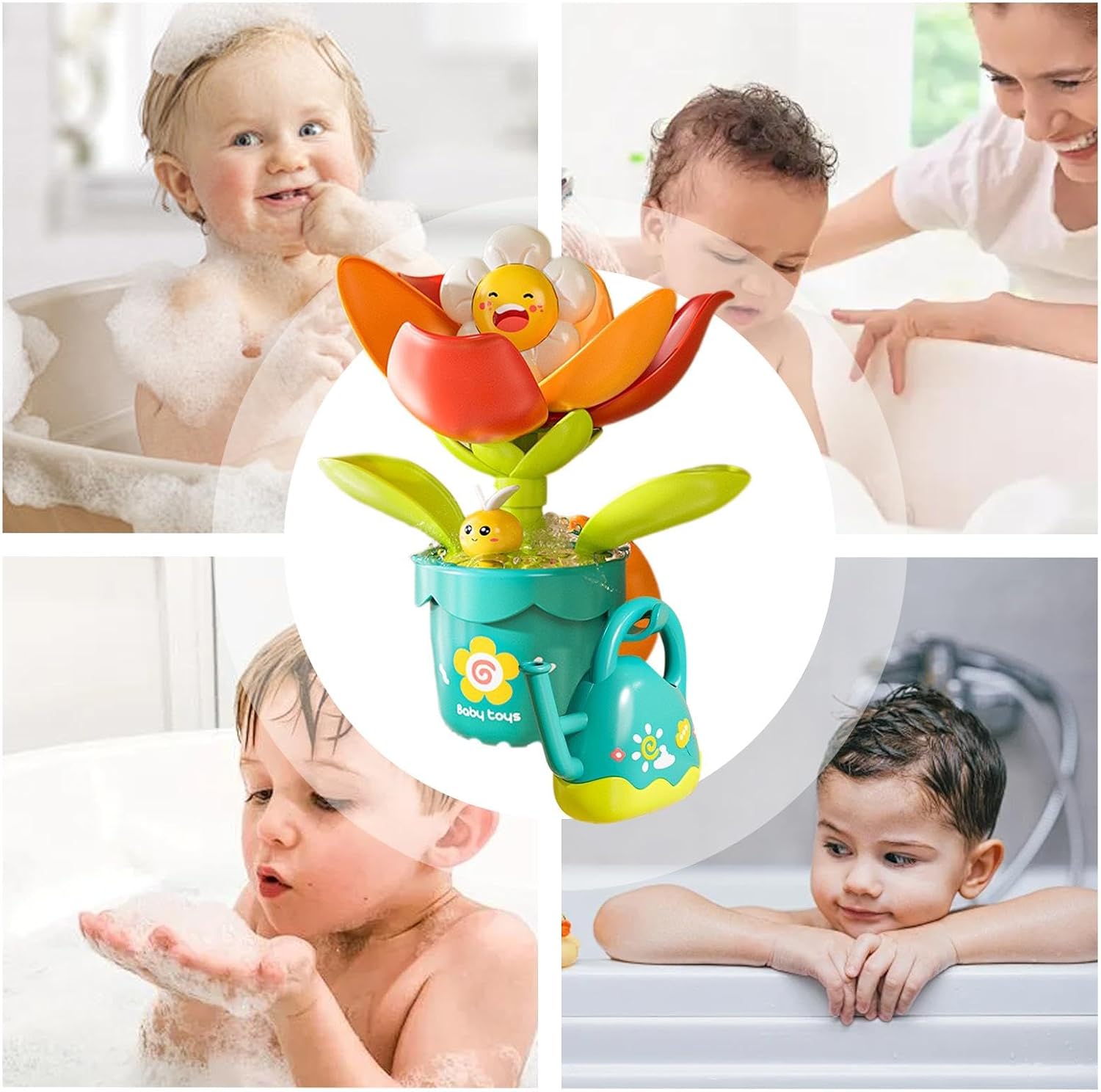 Safe and Durable Sunflower Bath Toy Design