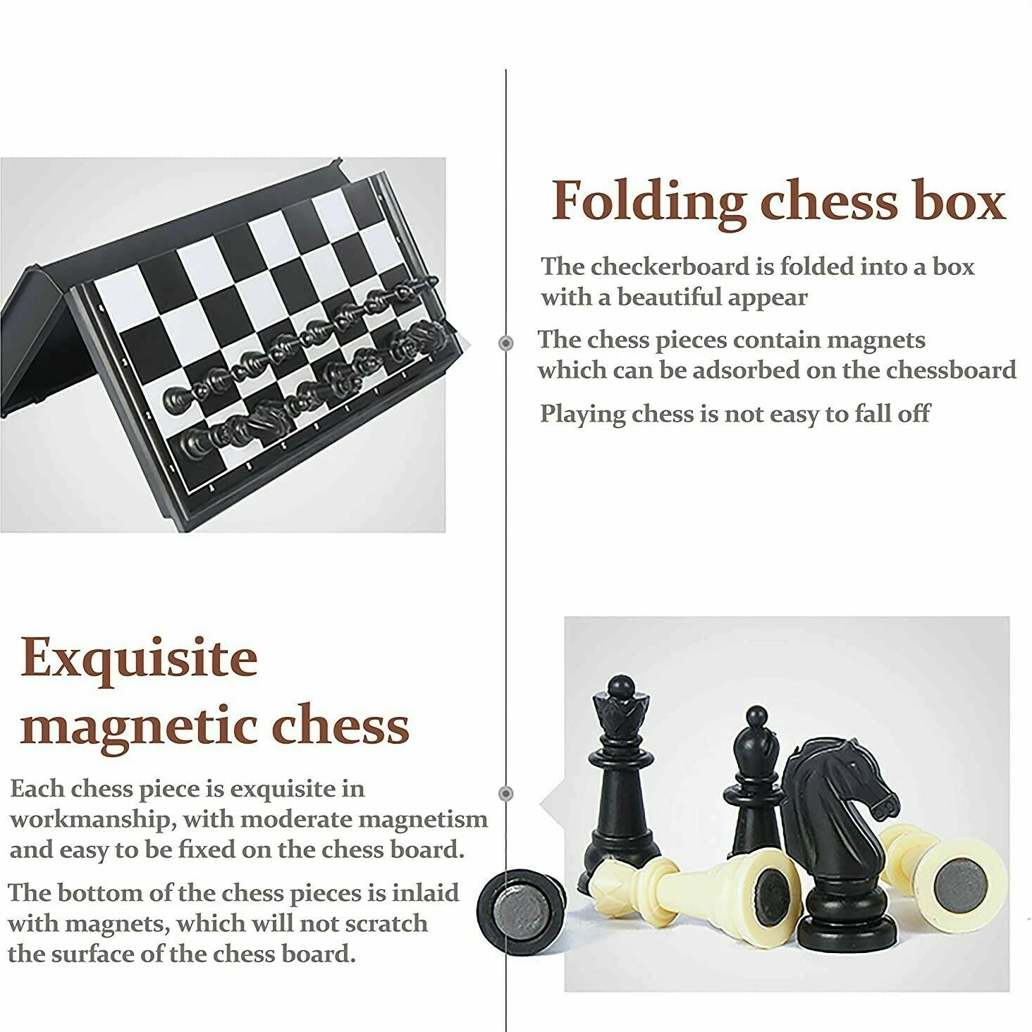 Durable and safe plastic material chess board