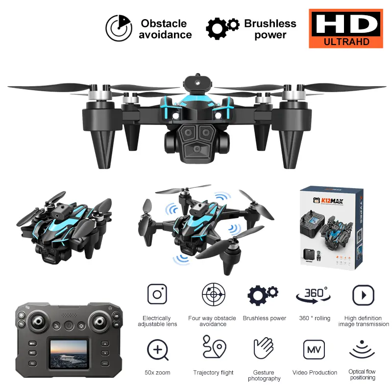 OEM K12 Max UAV Brushless Motor Obstacle Avoidance Optical Flow RC Manufacturers, Suppliers