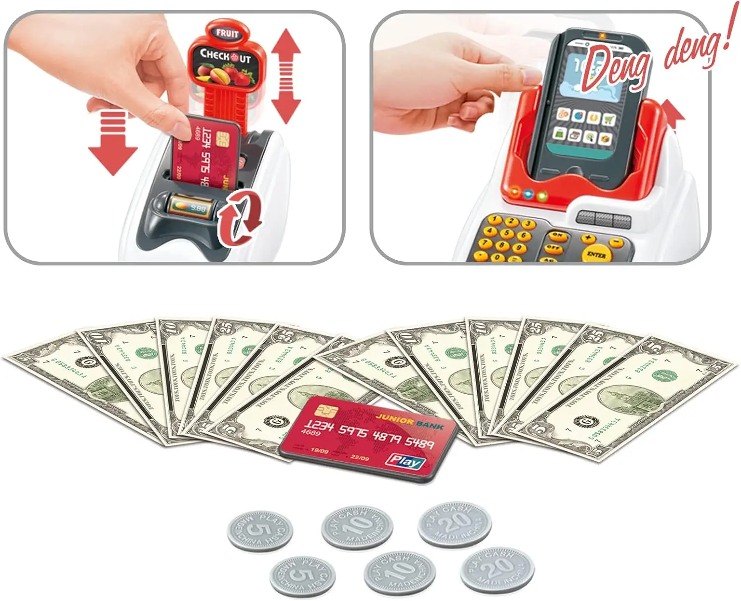 Cheap Pretend Play Cash Register Toy Set with Scanner Card Machine Manufacturers, Supplier