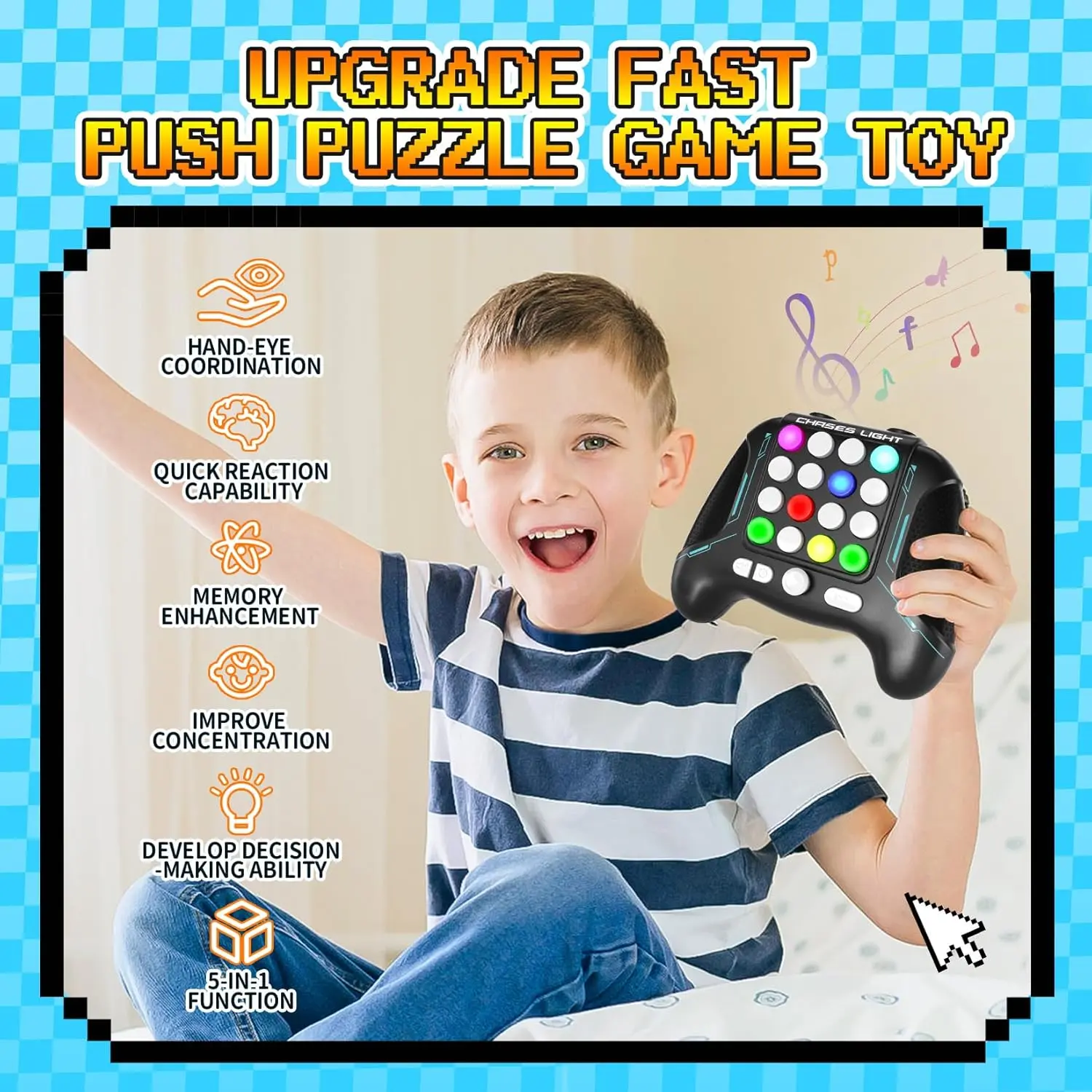 Cheap Fast Push Game Pop Fidget Electronic Brain Memory Gamepad Handle Supplier, Factories