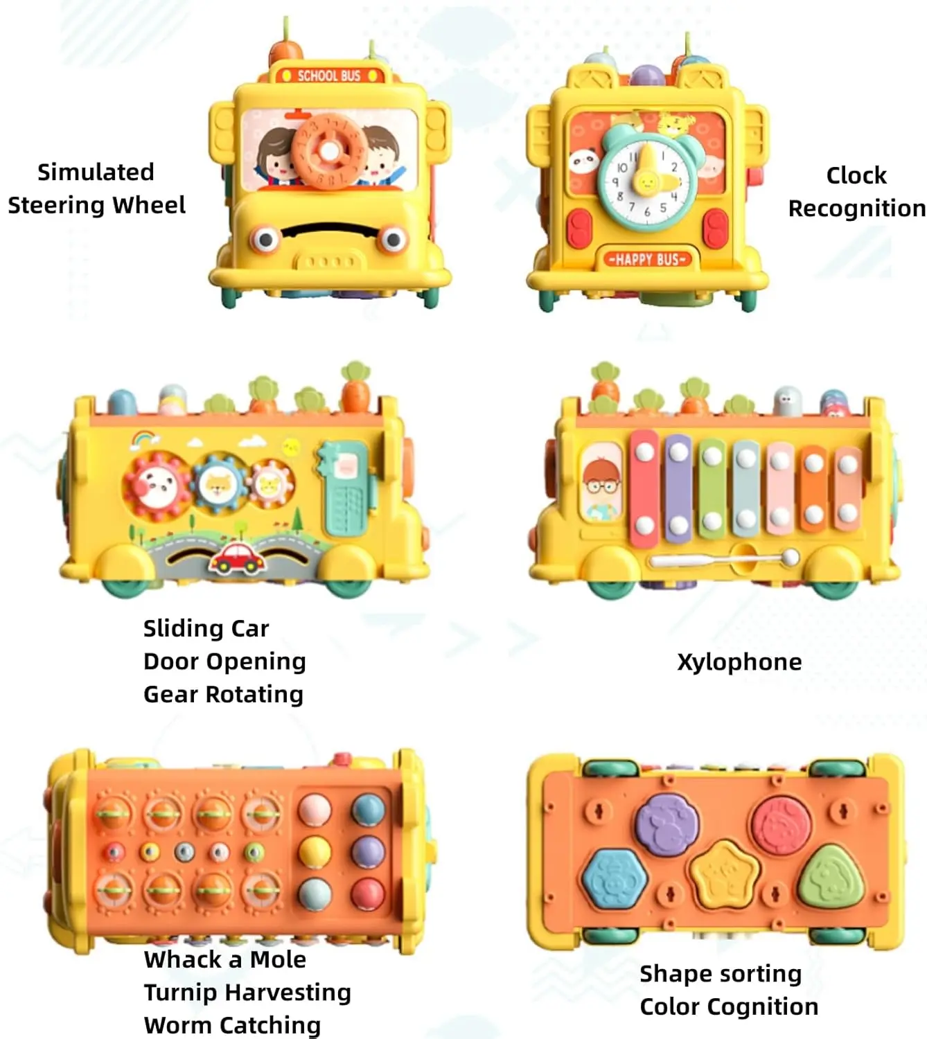 Cheap ToyMontessori Toy Baby Bus Hammering Clock Fishing Matching Game Supplier, Factory