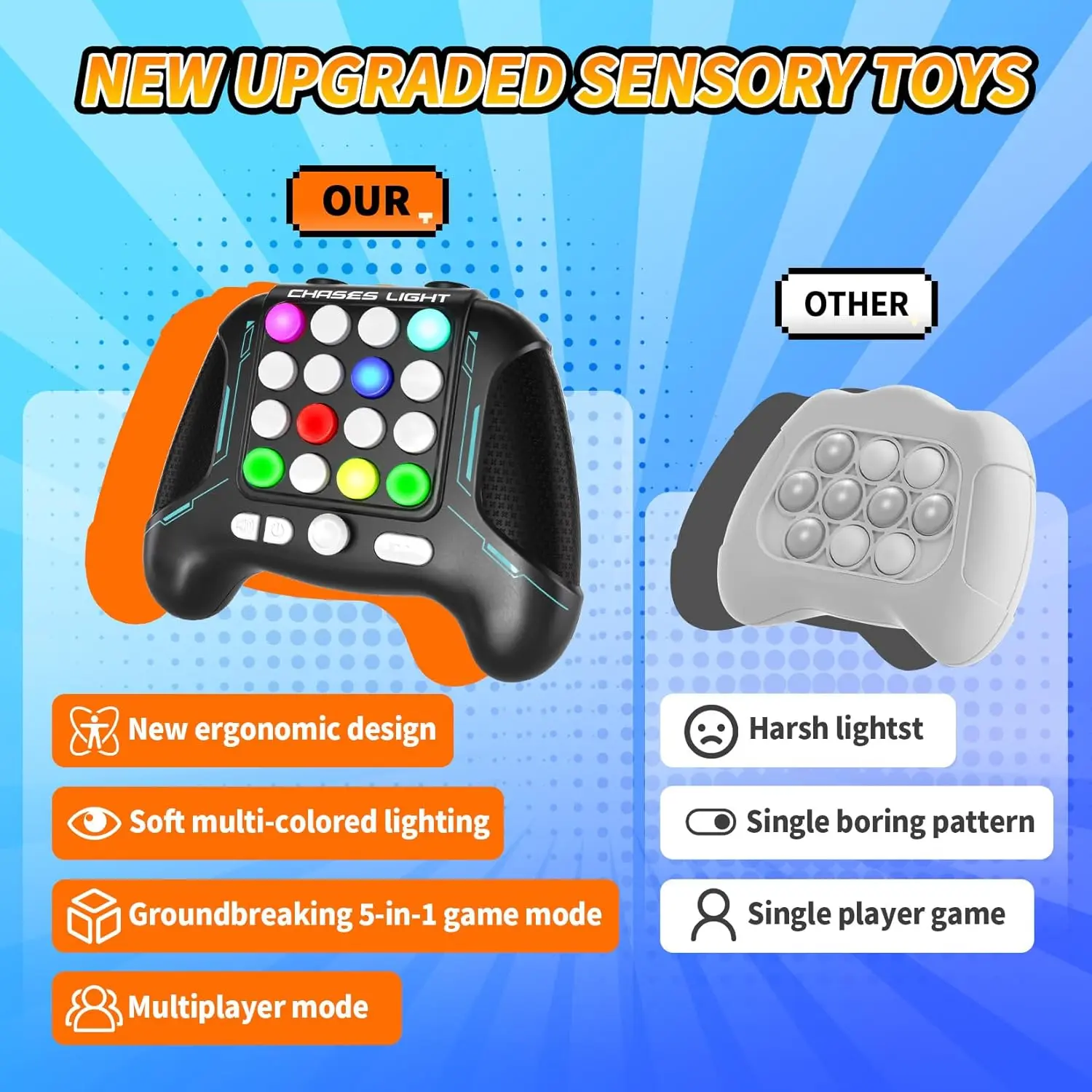 Cheap Fast Push Game Pop Fidget Electronic Brain Memory Gamepad Handle Supplier, Factories