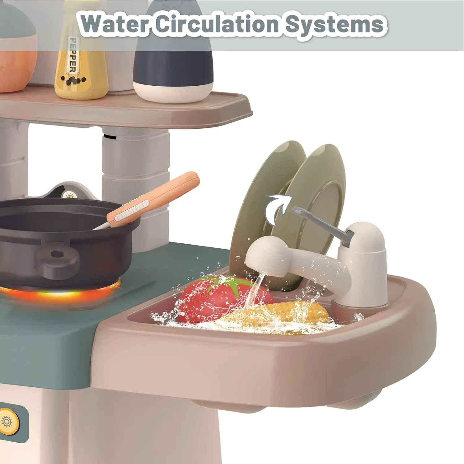 OEM Kids Kitchen Playset Toy Cooking Pretend Food Game Lights Sounds Supplier, Suppliers