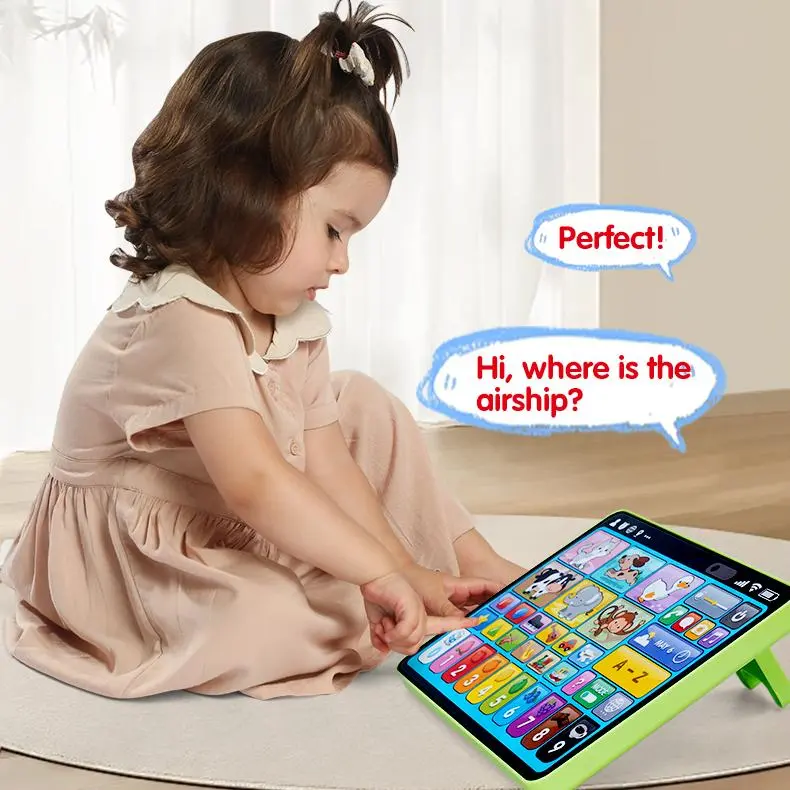 Cheap Children Early Learning English Tablet Toy with Touch and Voice Educational Machine Supplier, Factories