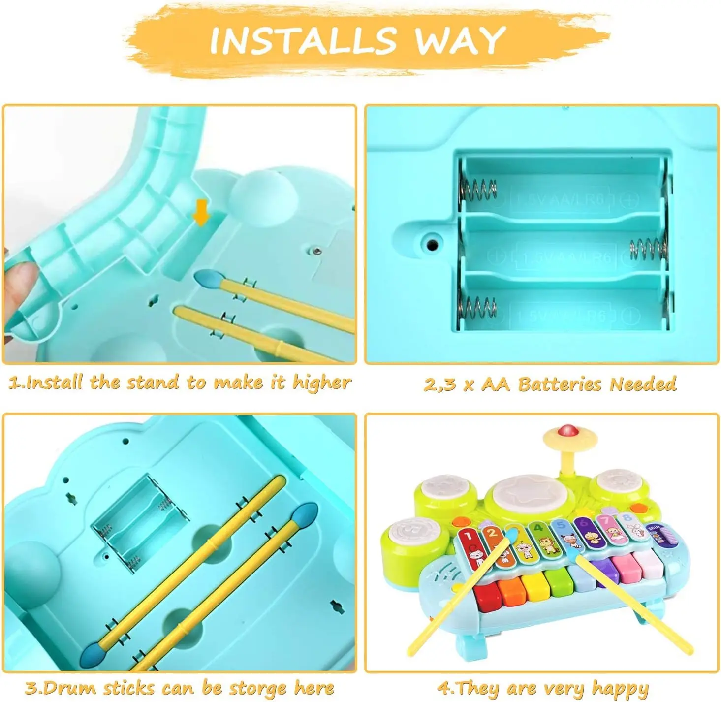 OEM Early Learning Musical Instruments Toy Set Montessori Piano Xylophone Drum Gifts for Toddlers Factory, Factories