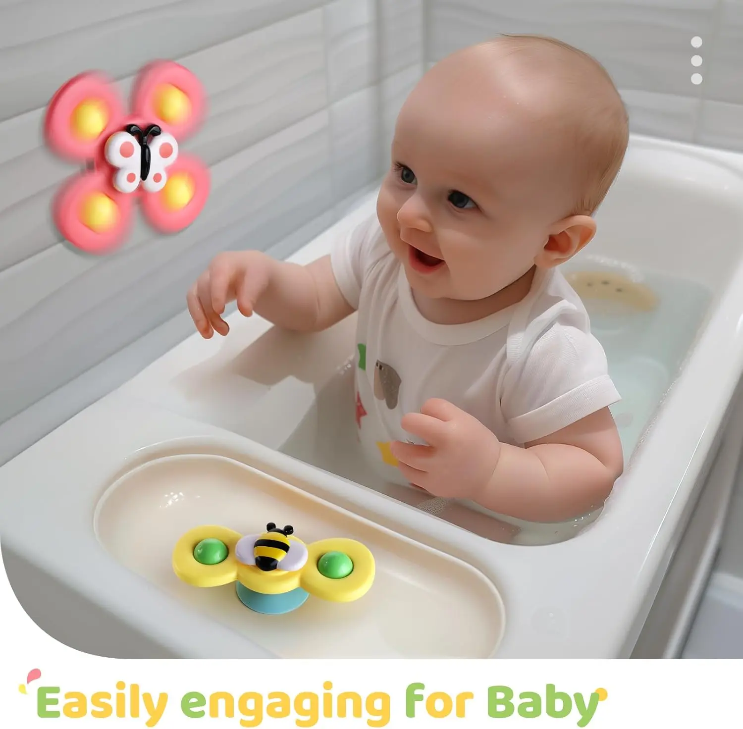 OEM 3PCS Sensory Suction Cup Rotating Toys Bee Spinner Bath Fidget Toy for 12-18 Month Kids Manufacturer, Supplier