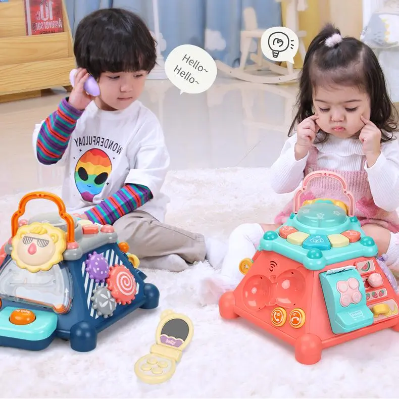 OEM Baby Early Learning Multi-function Puzzle Hexahedron Game Kids Educational Activity Cube Musical Toddlers Toys Manufacturer, Factory
